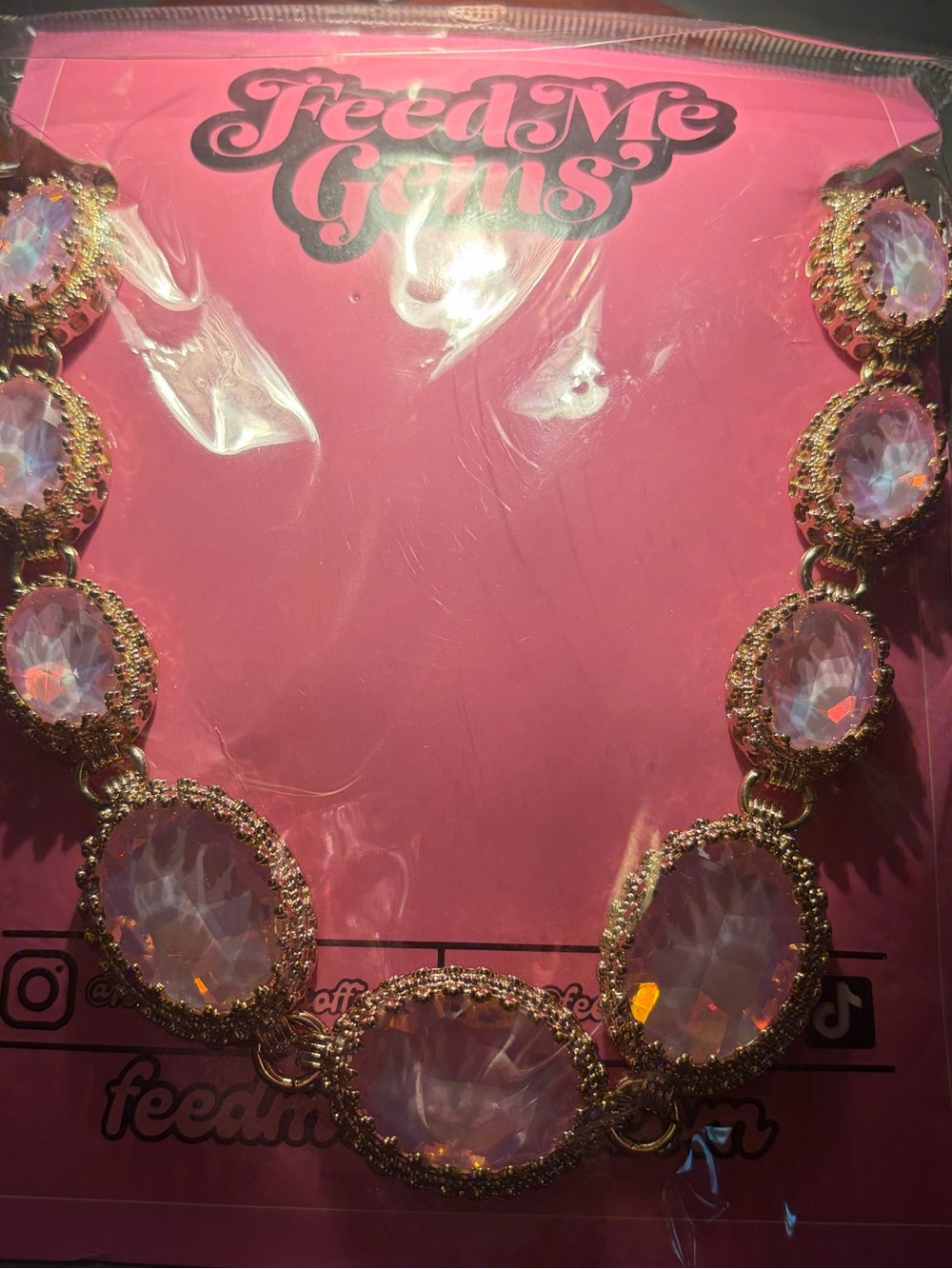 NEW Feed Me Gems Pink Opal “Princess” Necklace - Picture 5 of 13